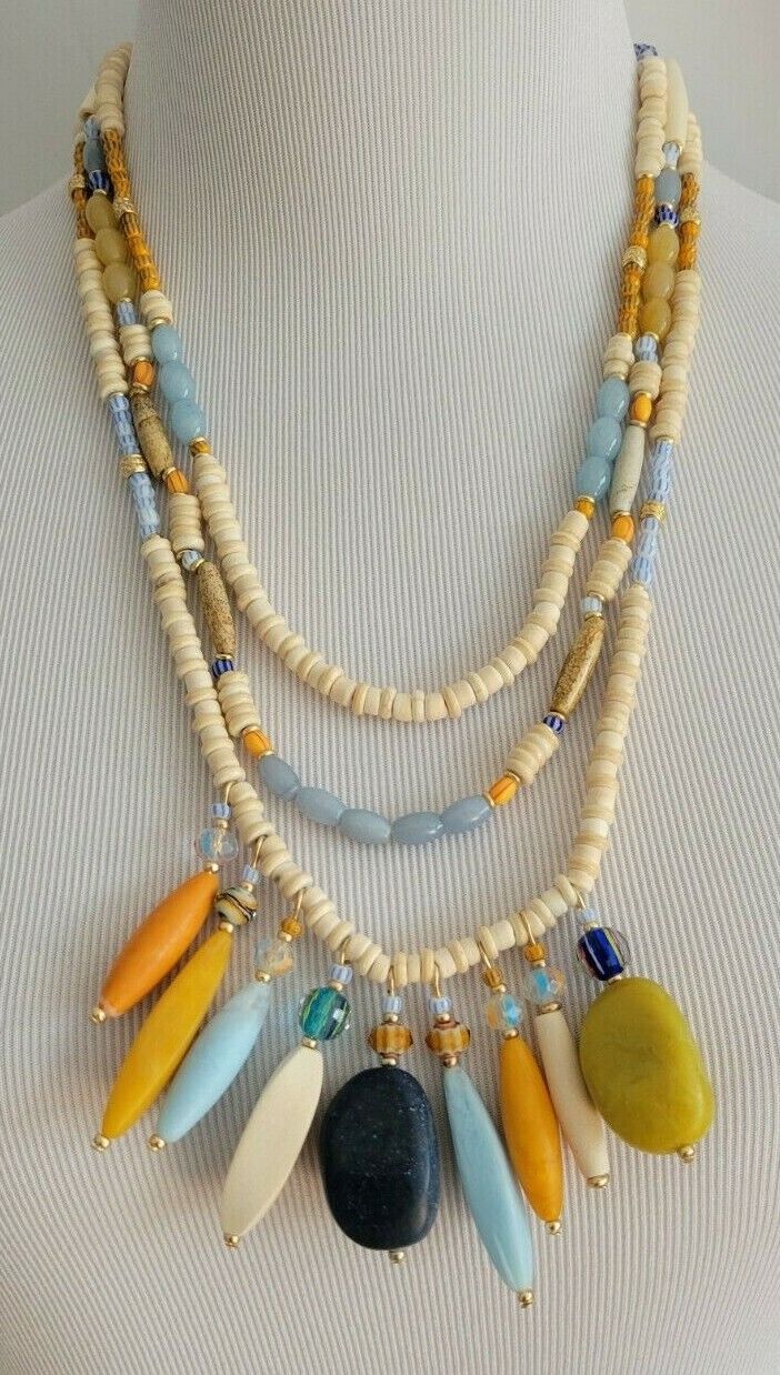 CHICO'S MULTICOLORED MULTISTRAND NECKLACE