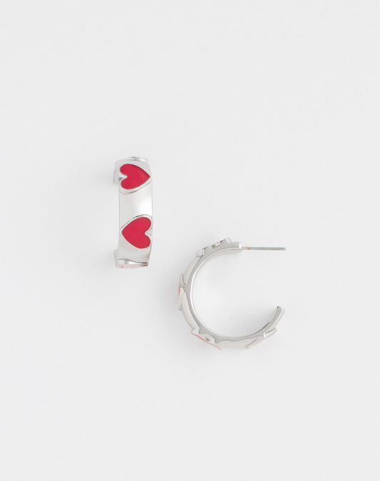 CHICO'S RED HOOP EARRINGS