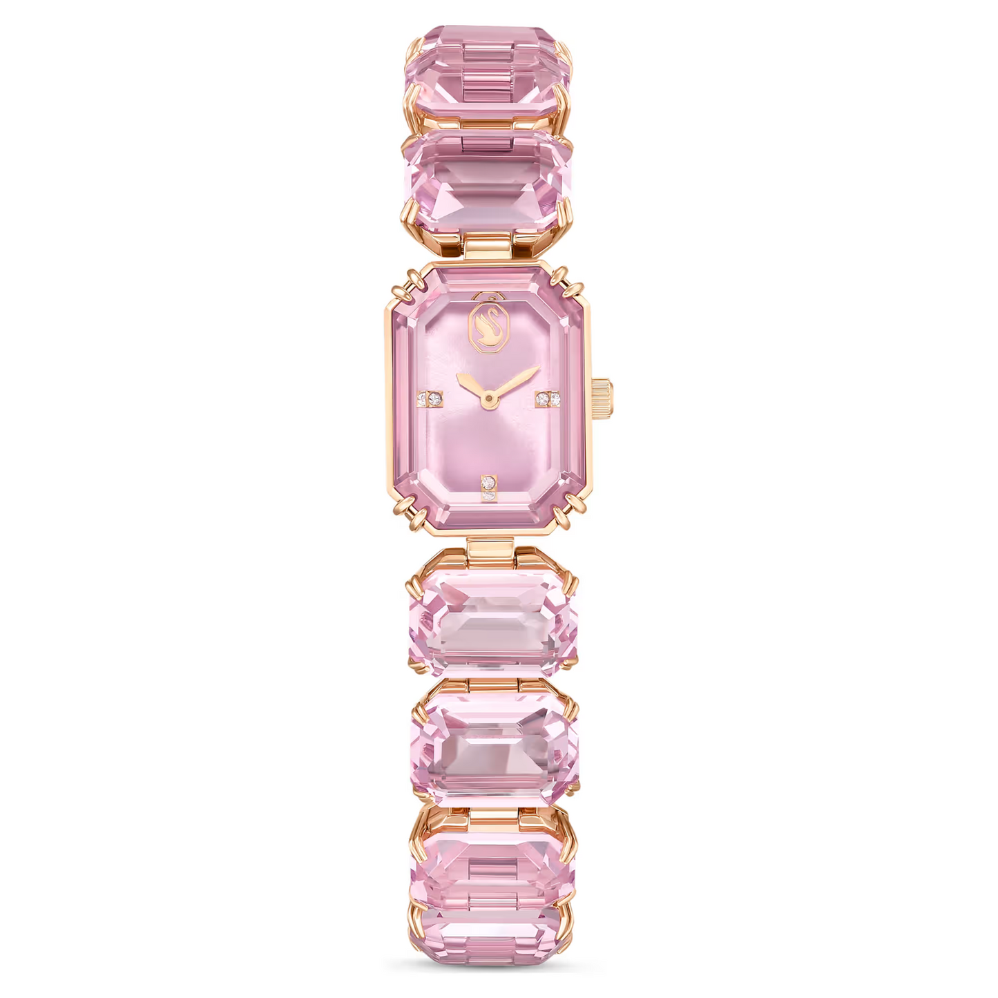 Swarovski Octagon cut bracelet, Pink, Rose gold-tone finish