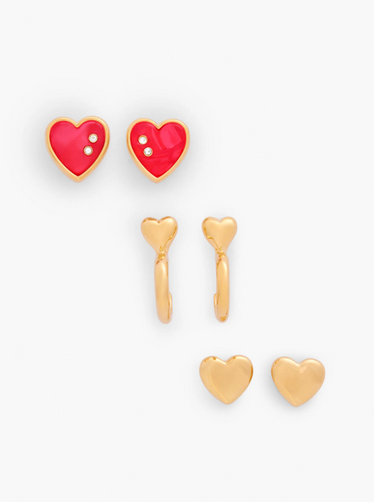 TALBOTS HEART EARRINGS SET