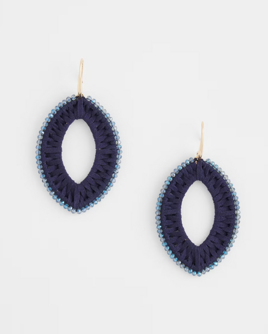 CHICO'S NO DROOP BLUE FAUX SUEDE EARRINGS