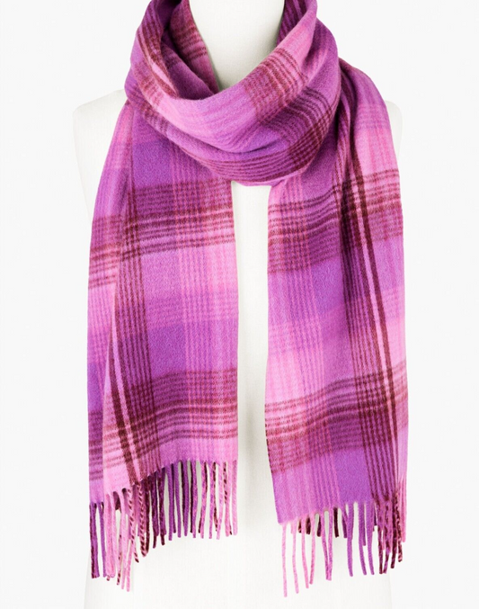 TALBOTS CASHMERE WATERWEAVE SCARF- FROSTY PLAID