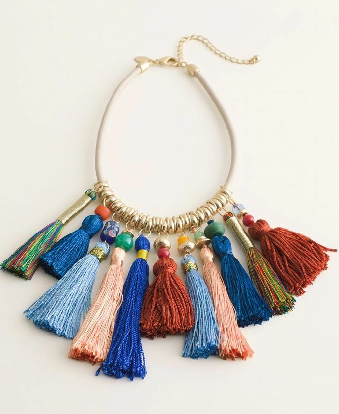 CHICO'S MULTI-COLORED MULTI-TASSEL NECKLACE