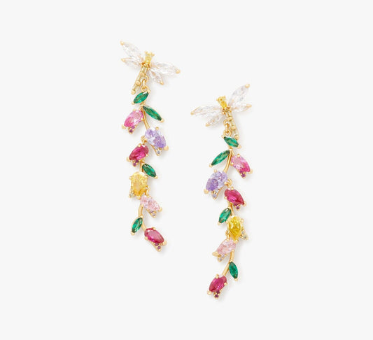 Kate Spade Greenhouse Floral Linear Earrings