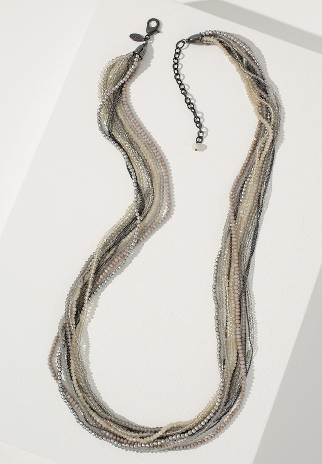 CHICO'S LONG BEADED MULTI-STRAND NECKLACE