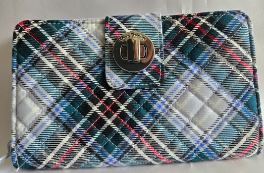 Vera Bradley RFID Turnlock Wallet, Multicolor Plaid