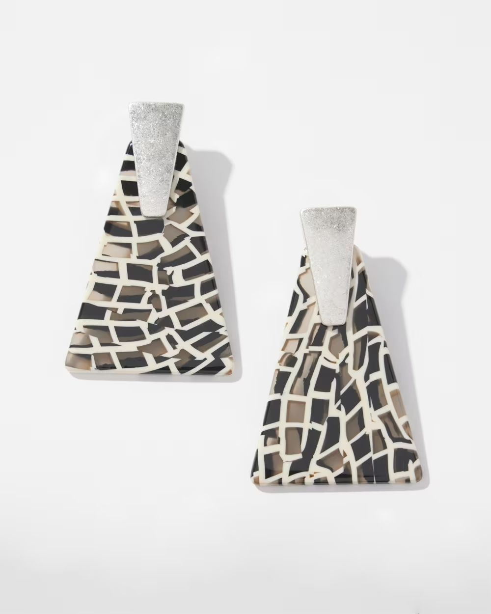 CHICO'S MARBLE TRIANGLE DROP EARRINGS