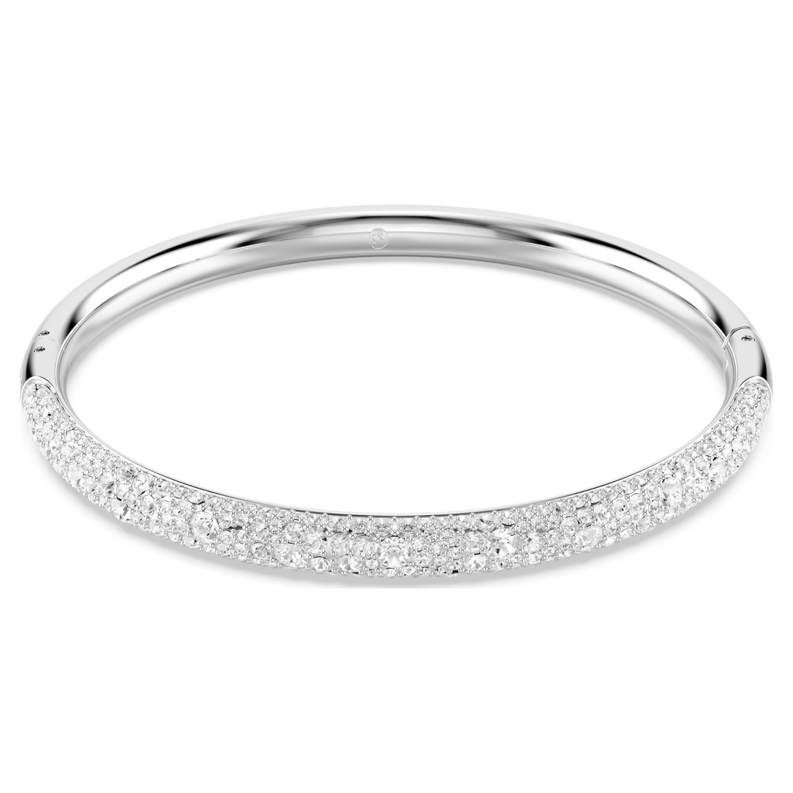 Swarovski Meteora bangle Snow pavé, White, Rhodium plated
