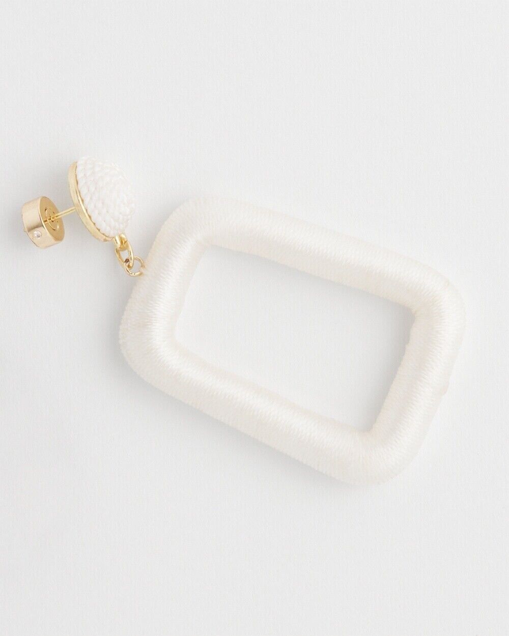 CHICO'S NO DROOP WHITE SQAURE HOOPS EARRINGS