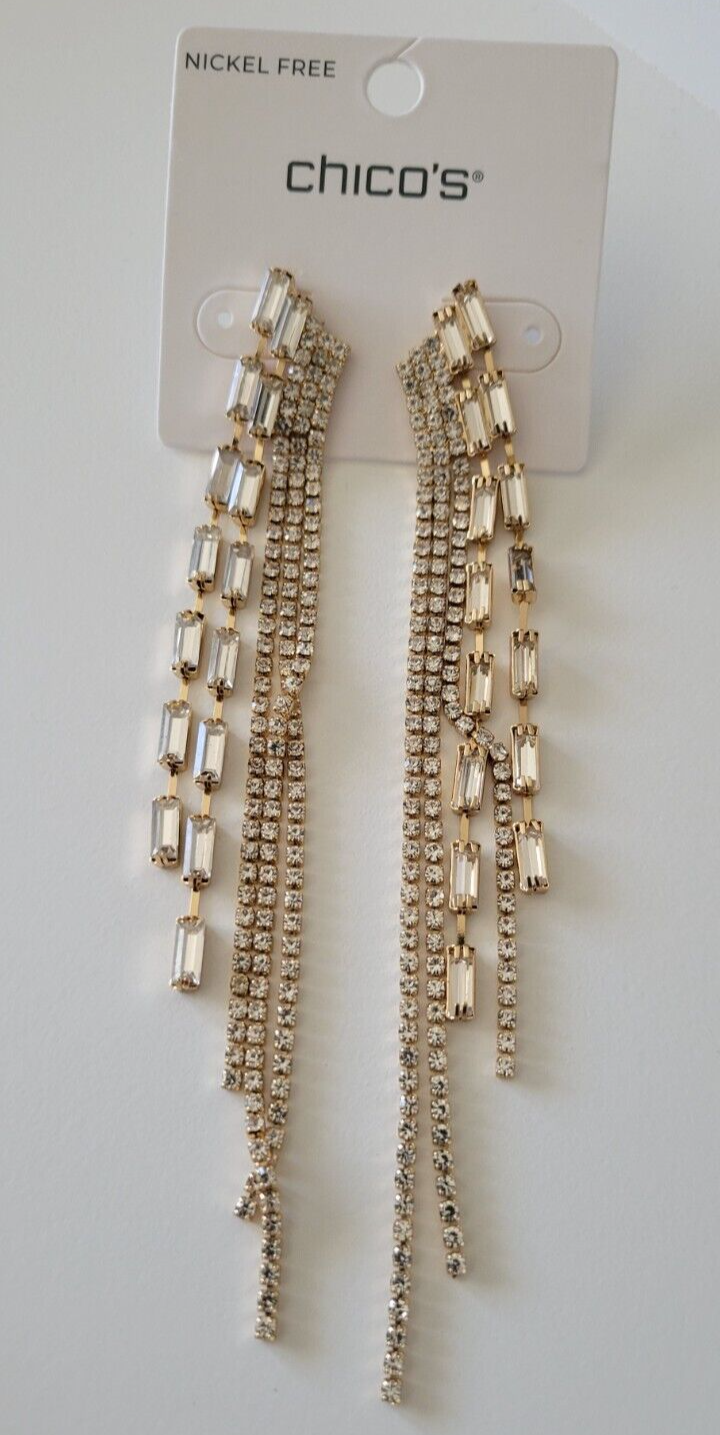 CHICO'S GOLD TONE DUSTER EARRINGS