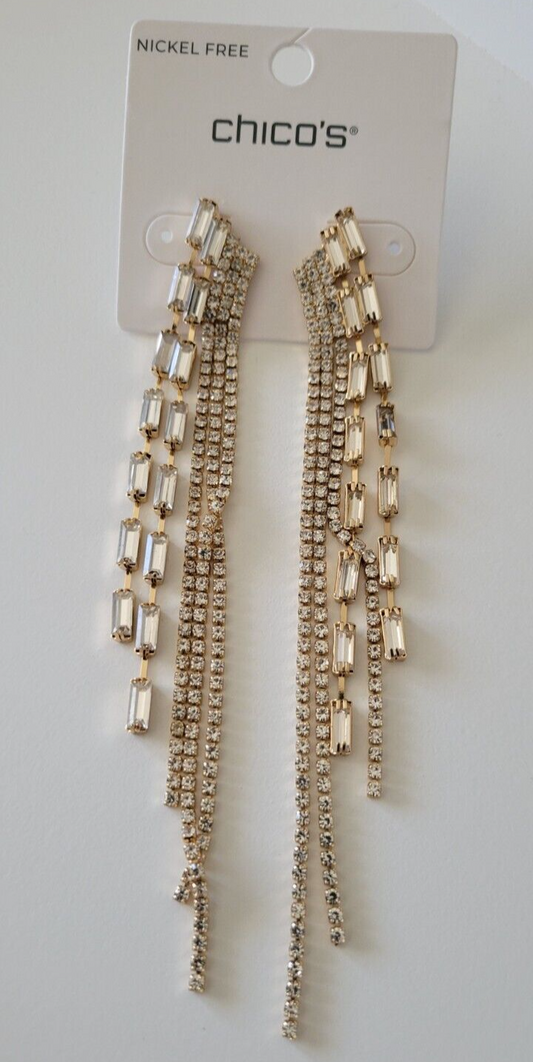 CHICO'S GOLD TONE DUSTER EARRINGS