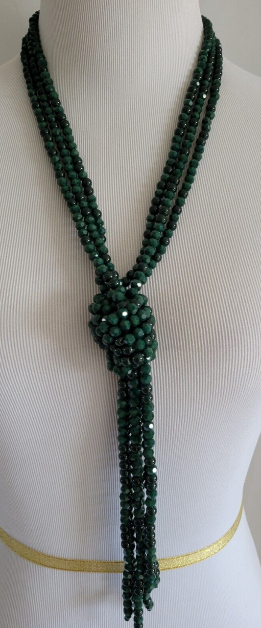 CHICO' S GREEN Y- NECKLACE