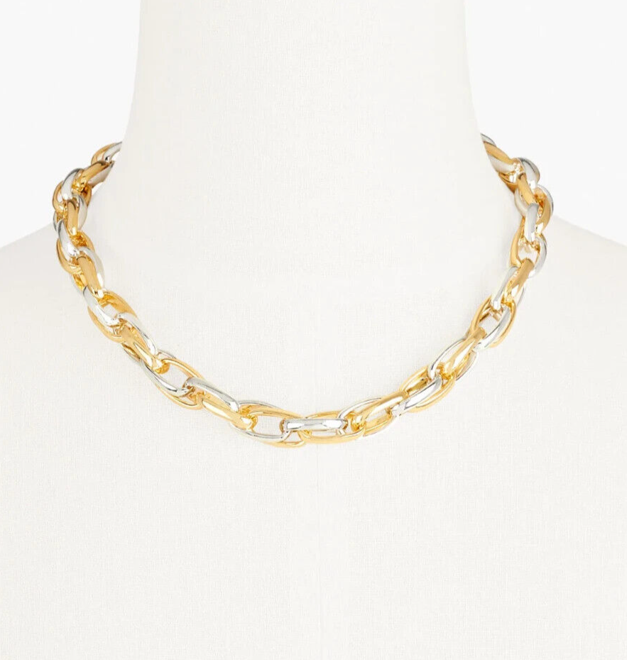 TALBOTS TWO-TONE LINK NECKLACE