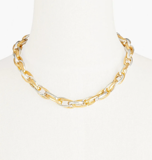 TALBOTS TWO-TONE LINK NECKLACE