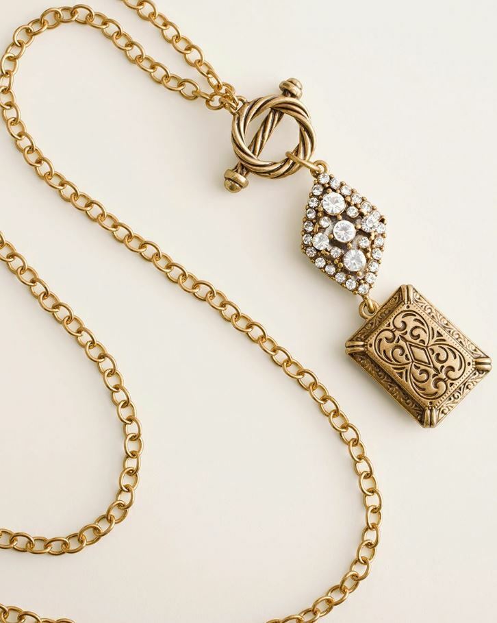 CHICO'S TRIPLE-CHARM PENDANT NECKLACE