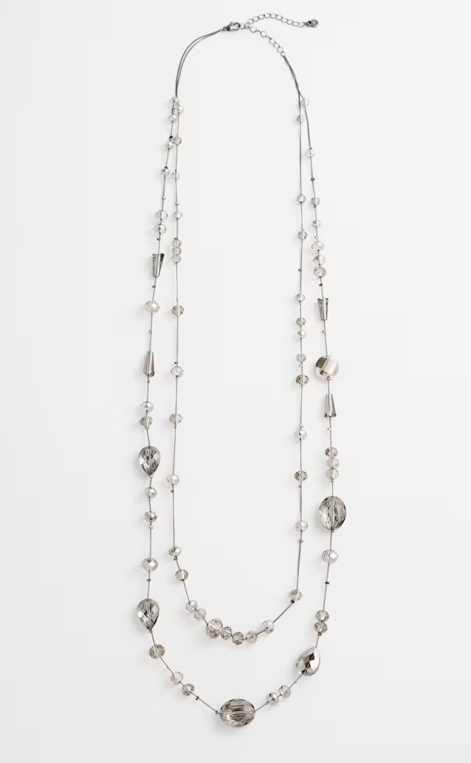 CHICO'S DOUBLE STRAND BEADED NECKLACE