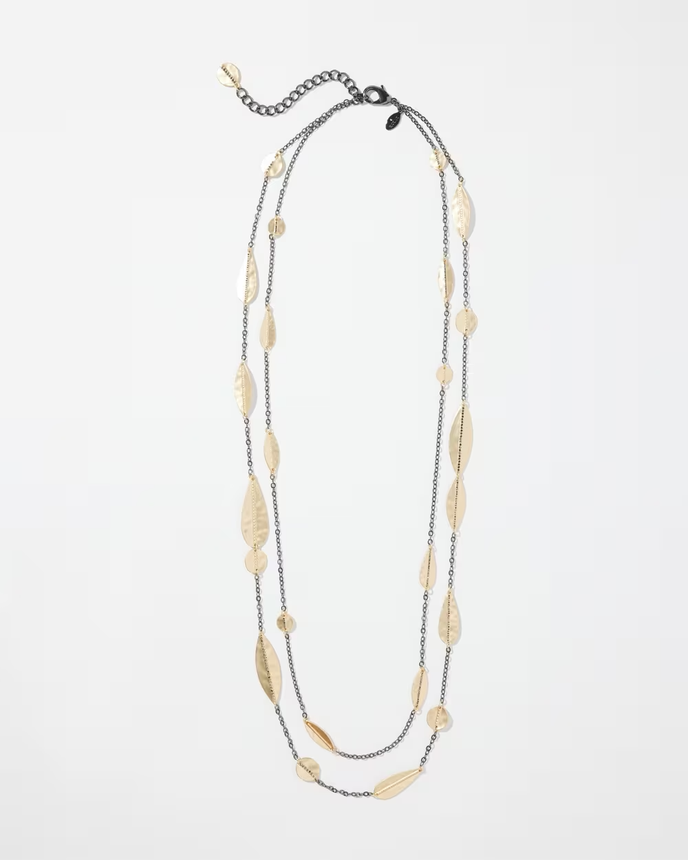 CHICO' S GOLD TONE LEAF MULTISTRAND NECKLACE