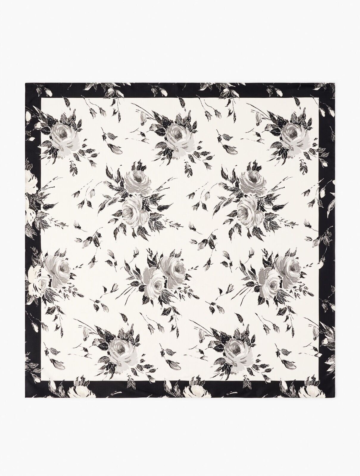 TALBOTS ROSEY BOUQUETS FLORAL SILK SQUARE SCARF