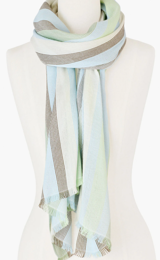 TALBOTS MULTI STRIPE OBLONG SCARF