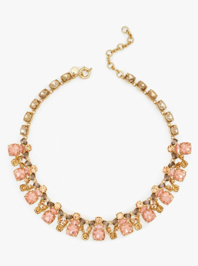 TALBOTS CHAMPAGNE CRYSTAL STATEMENT NECKLACE