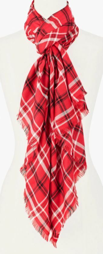 TALBOTS HOLLY PLAID OBLONG SCARF