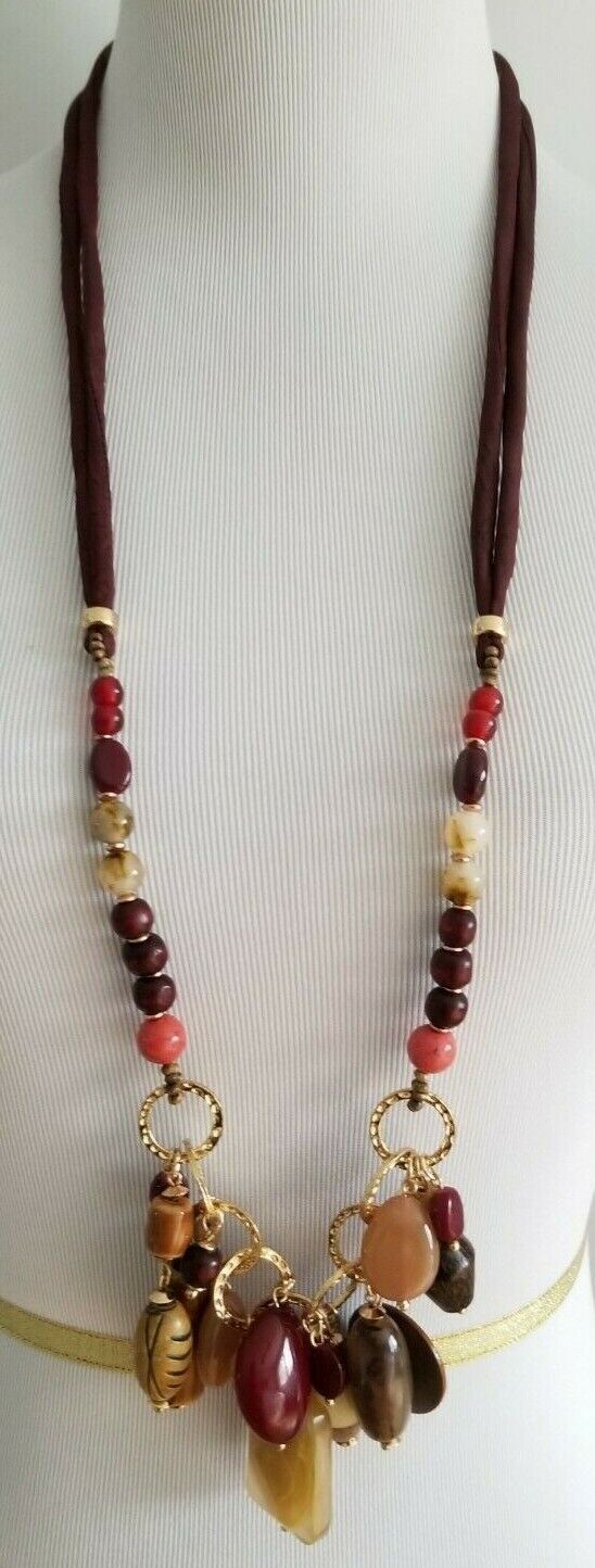 CHICO'S CHERRY-COLORED CHARM NECKLACE