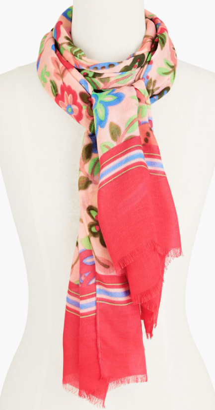 TALBOTS DARLING FLORAL OBLONG SCARF