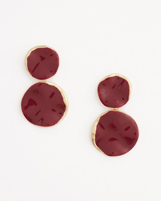 CHICO'S NO DROOP BERRY ROUND DROP EARRINGS
