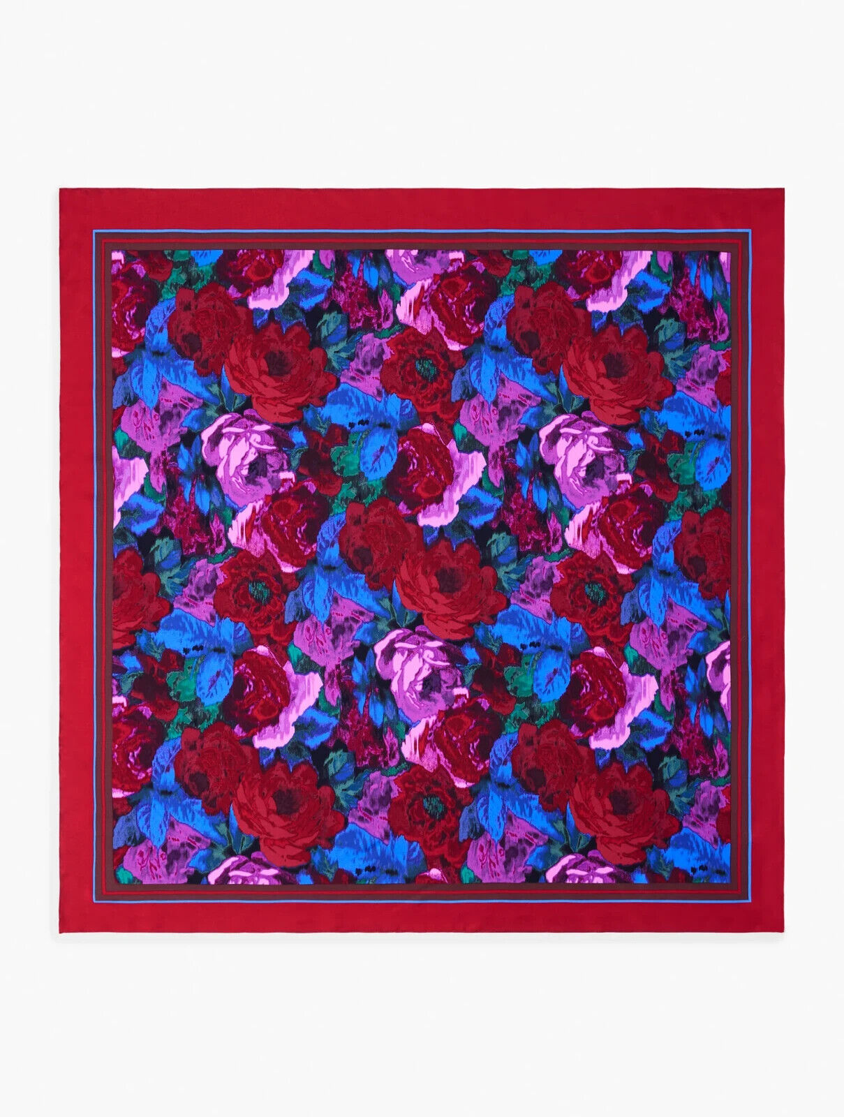 TALBOTS WRAPPED FLORAL SILK SQUARE SCARF