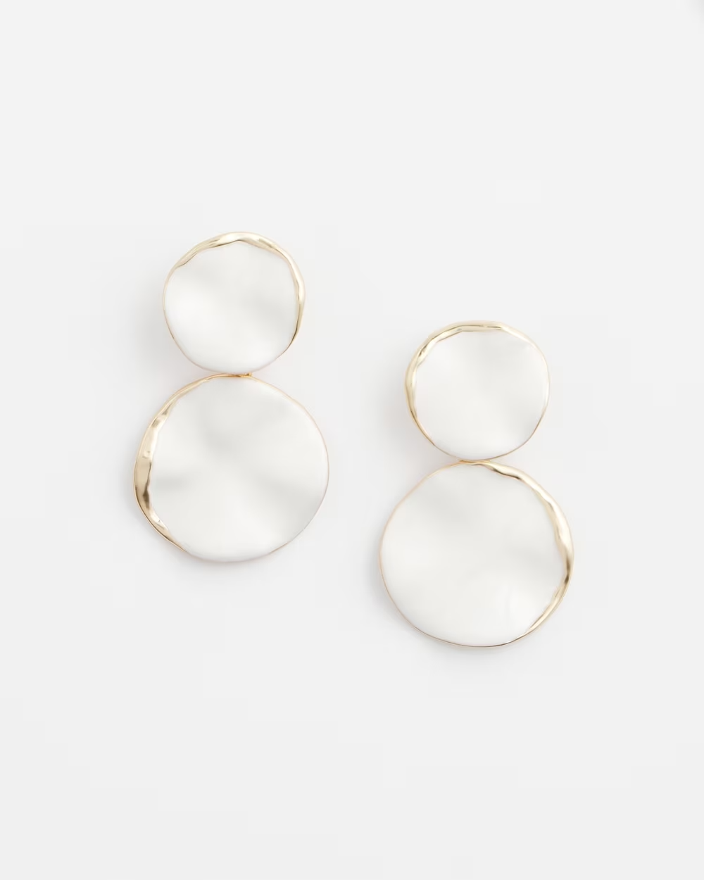 CHICO'S WHITE ROUND DROP EARRINGS