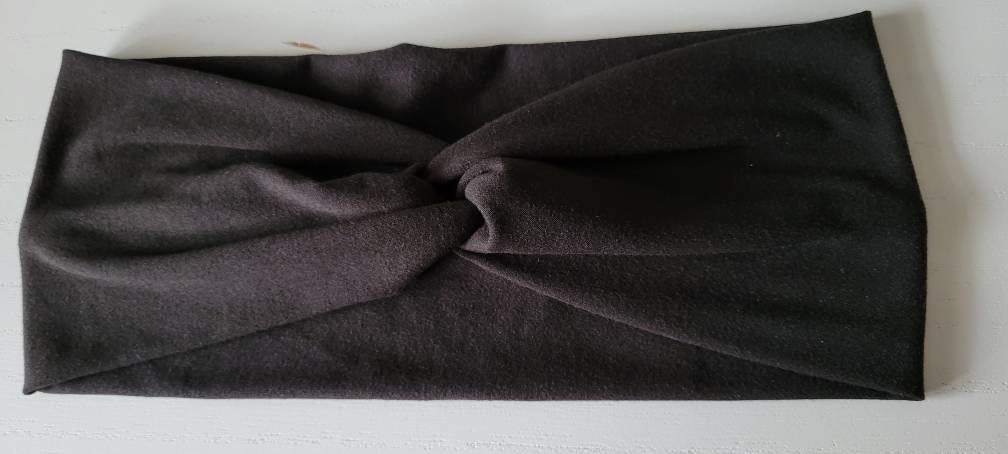 Solid Black Twisted Headband
