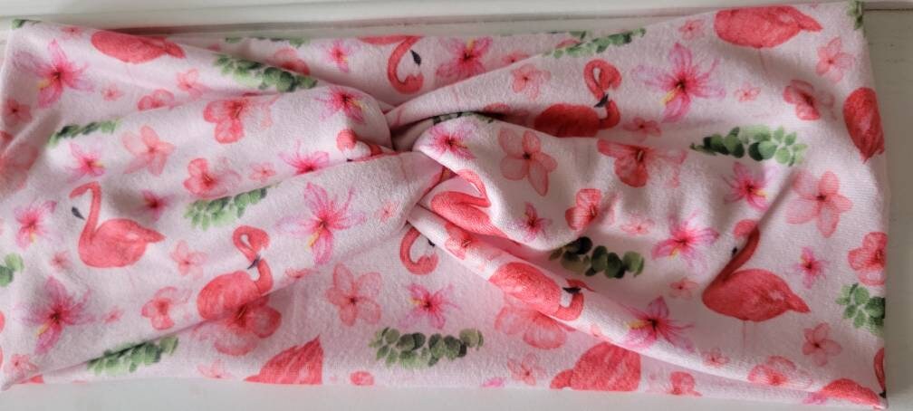 Tropical Flemingos Twisted Headband