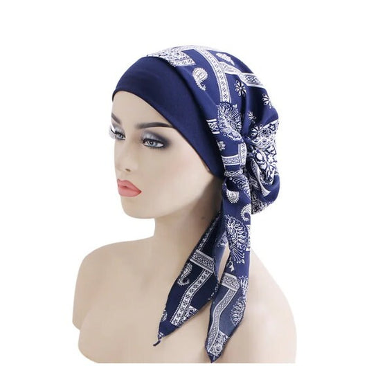 Pre-Tied Turban Cancer Chemo Hat Cover