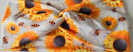Sunflower Honey Bee Twisted Headband